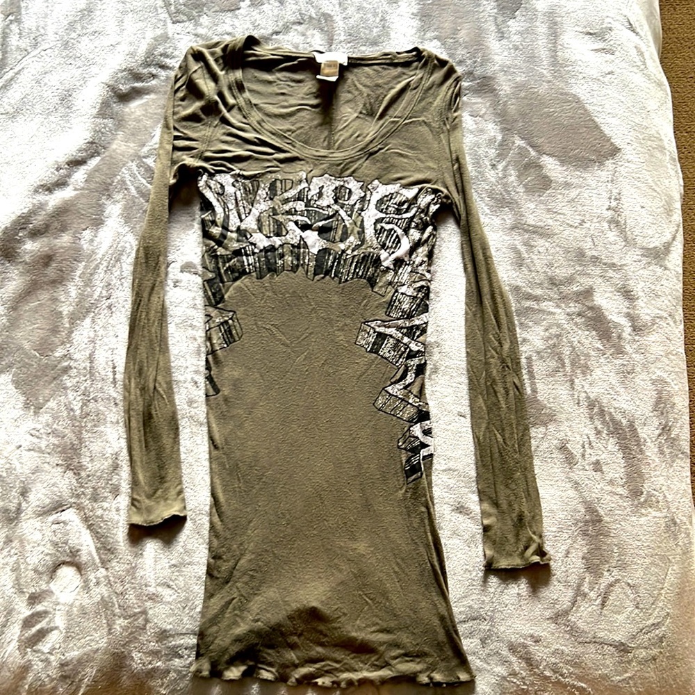 Diesel Long Tunic Top w Graffiti detail